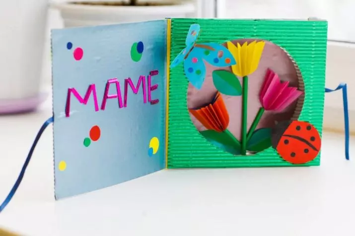 Artesanato de papel em 8 de março: Como fazer as mãos de papel colorido e corrugado, artesanato leve para mamãe de guardanapos de papel, tulipas e outros artesanatos 18613_69