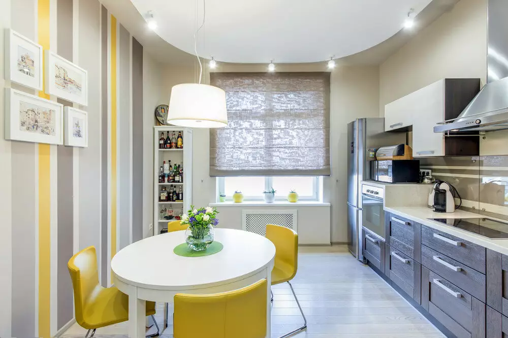 Virtuvės dizainas (179 nuotraukos): gražios virtuvės interjero idėjos bute, paprasti virtuvės dizaino parinktys. Kaip padaryti registraciją įdomu ir stilingu? Madingi dizaino sprendimai 186_10