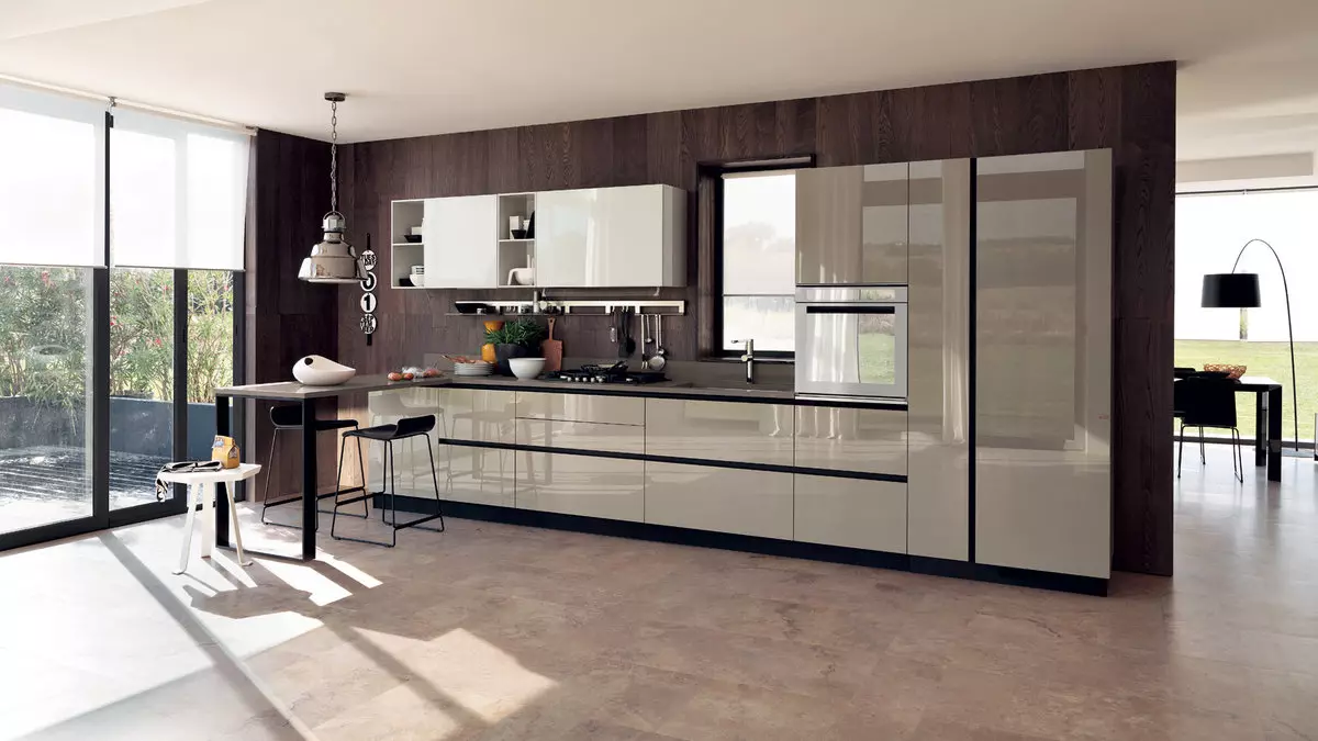 キッチンデザイン（179写真）：アパートメントの美しいキッチンインテリアのアイデア、シンプルなキッチンデザインオプション。登録のおもしろくてスタイリッシュな登録をする方法ファッショナブルなデザインソリューション 186_119
