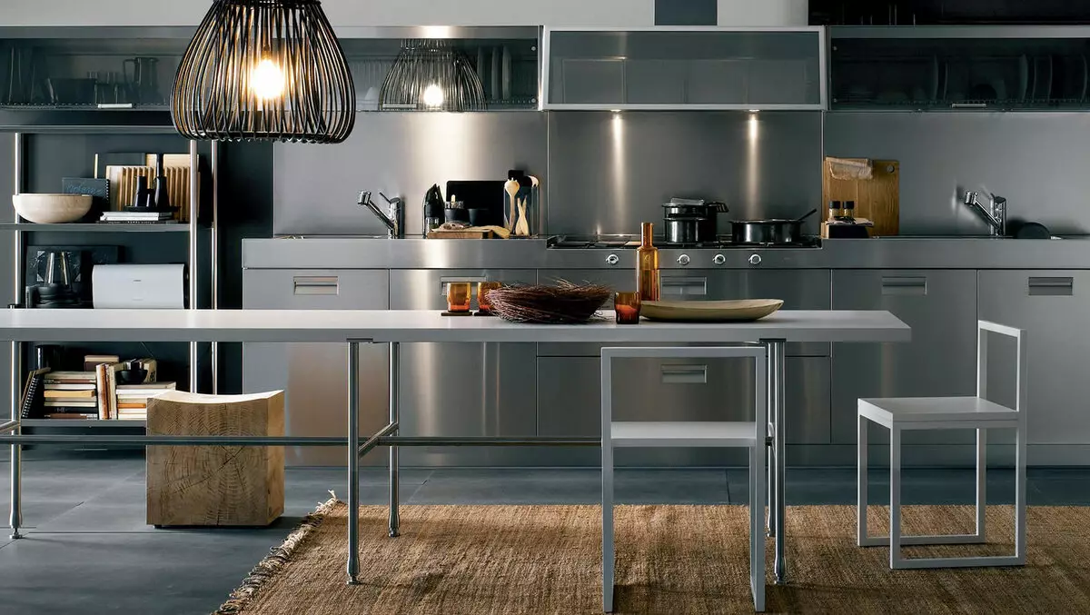 Virtuvės dizainas (179 nuotraukos): gražios virtuvės interjero idėjos bute, paprasti virtuvės dizaino parinktys. Kaip padaryti registraciją įdomu ir stilingu? Madingi dizaino sprendimai 186_138