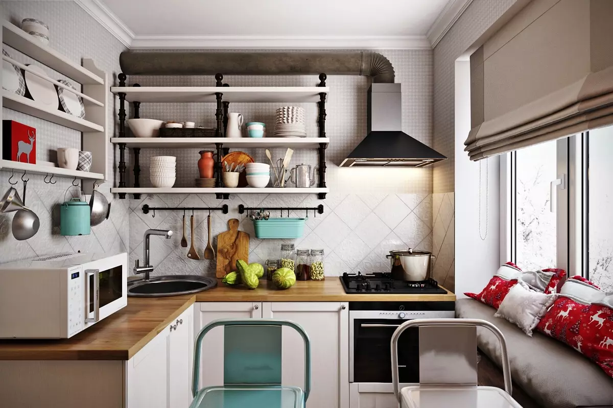 キッチンデザイン（179写真）：アパートメントの美しいキッチンインテリアのアイデア、シンプルなキッチンデザインオプション。登録のおもしろくてスタイリッシュな登録をする方法ファッショナブルなデザインソリューション 186_3
