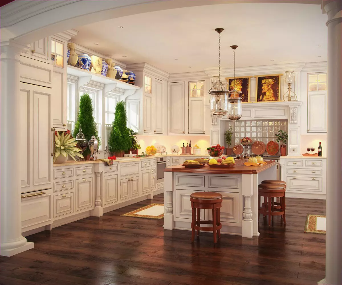 Virtuvės dizainas (179 nuotraukos): gražios virtuvės interjero idėjos bute, paprasti virtuvės dizaino parinktys. Kaip padaryti registraciją įdomu ir stilingu? Madingi dizaino sprendimai 186_45
