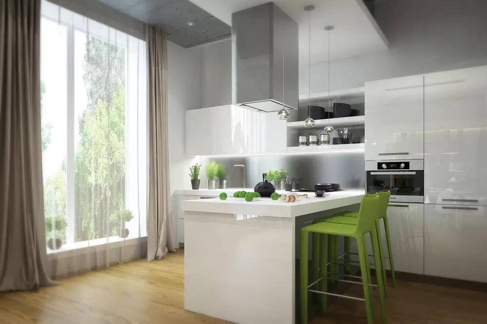 キッチンデザイン（179写真）：アパートメントの美しいキッチンインテリアのアイデア、シンプルなキッチンデザインオプション。登録のおもしろくてスタイリッシュな登録をする方法ファッショナブルなデザインソリューション 186_63
