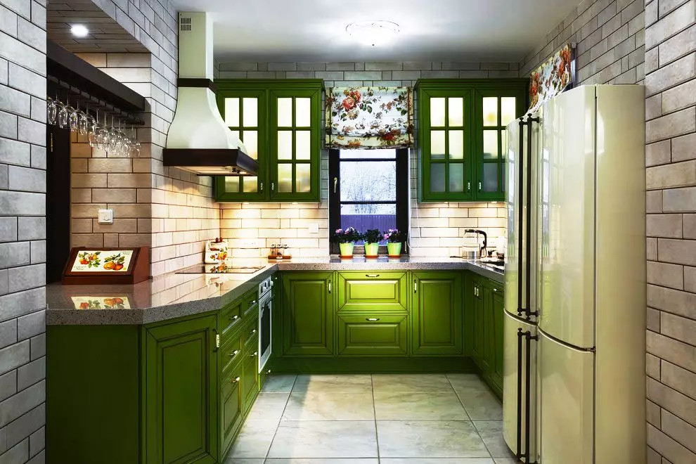キッチンデザイン（179写真）：アパートメントの美しいキッチンインテリアのアイデア、シンプルなキッチンデザインオプション。登録のおもしろくてスタイリッシュな登録をする方法ファッショナブルなデザインソリューション 186_80