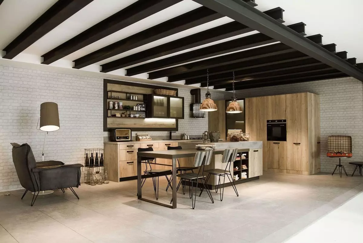 Virtuvės dizainas (179 nuotraukos): gražios virtuvės interjero idėjos bute, paprasti virtuvės dizaino parinktys. Kaip padaryti registraciją įdomu ir stilingu? Madingi dizaino sprendimai 186_91