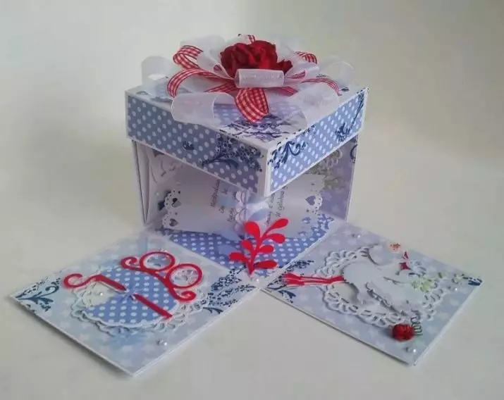 Scatole con una sorpresa (38 foto): Come creare una scatola vuota di carta con le tue mani, una torta di classe Master da una scatole a sorpresa 18795_9