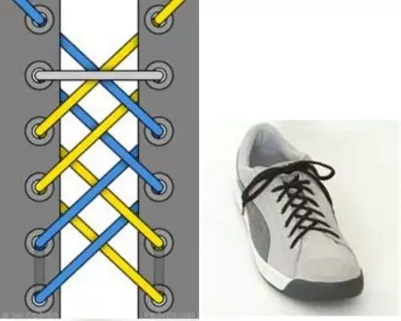 জুতো lacing (79 ফটো): কত সুন্দরভাবে tie laces, সহজ উপায় এবং শীতকালীন বুট lacing ধরনের কিভাবে, একটি নম ছাড়া বিকল্প 1881_49