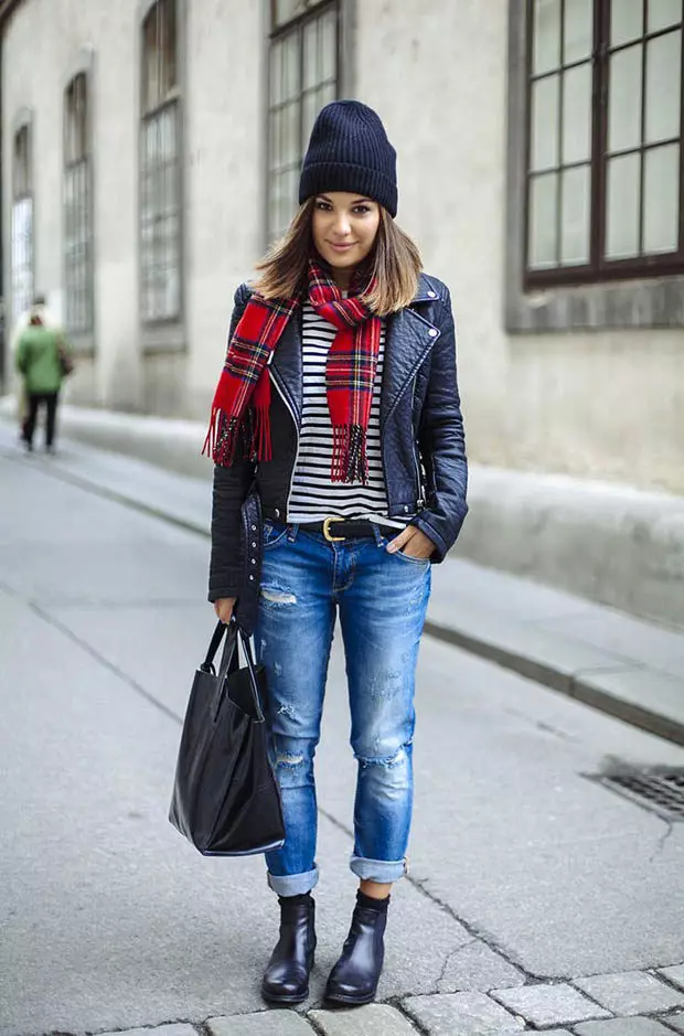 Que vestir zapatos (177 fotos): como usar jeans con botas altas, co que combinar modelos de inverno, zapatos de mulleres marróns en lacing 1887_137