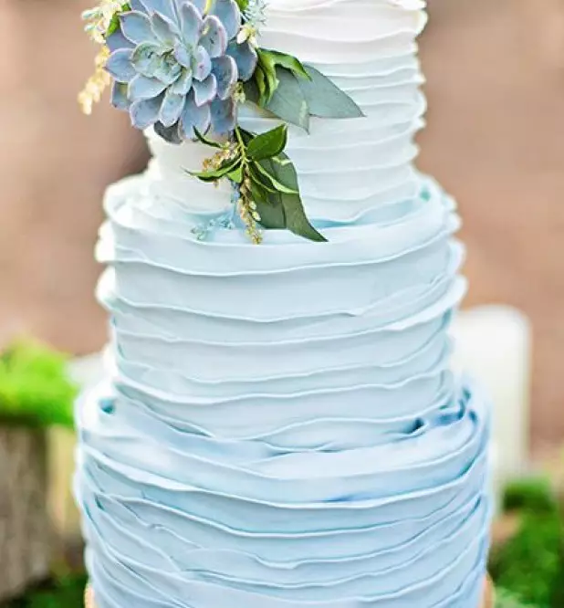 Pastel de boda blanco (53 fotos): Diseño de postres rojos y blancos y azules para una boda, pasteles con rosas de oro y azules 18882_45