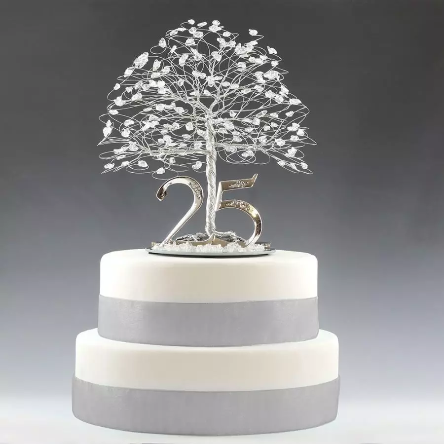 在銀婚（23張）蛋糕：從乳香清涼的甜品，為父母，婚禮奶油蛋糕銀 18886_3