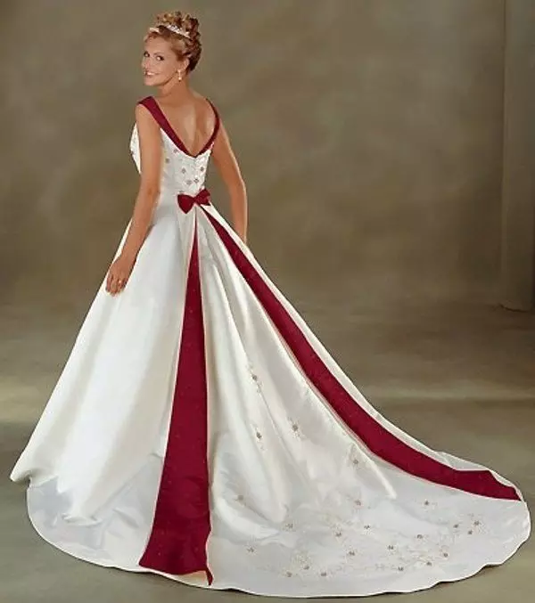 Häät valkoinen punainen mekko bonny morsiamen kanssa