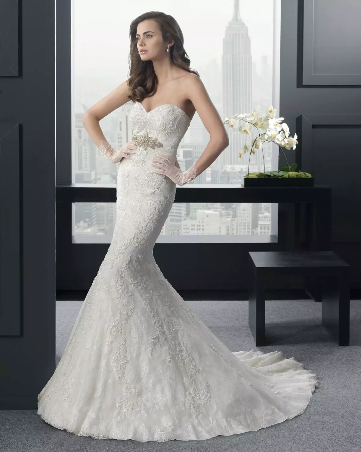 I-Wedding dress mermaid nge-lush skirt