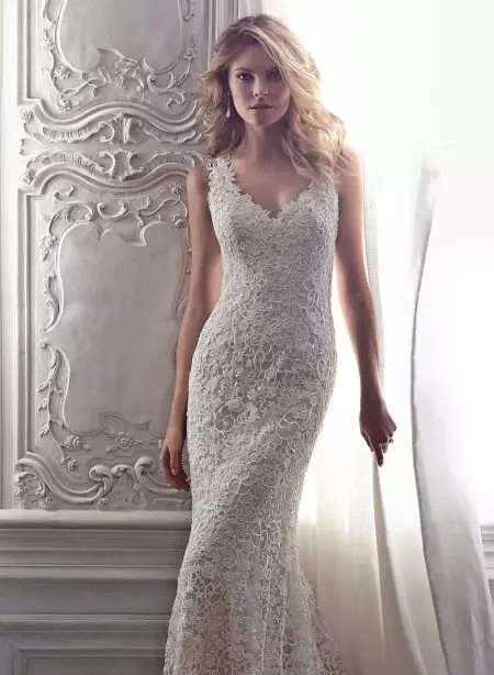 Wedding straight dress from lace