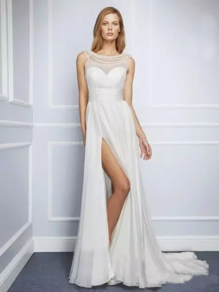 فستان الزفاف النمط اليوناني مع قطع