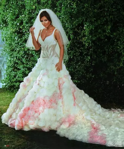 Hochzeitskleid weiß-pink Ani Lorak