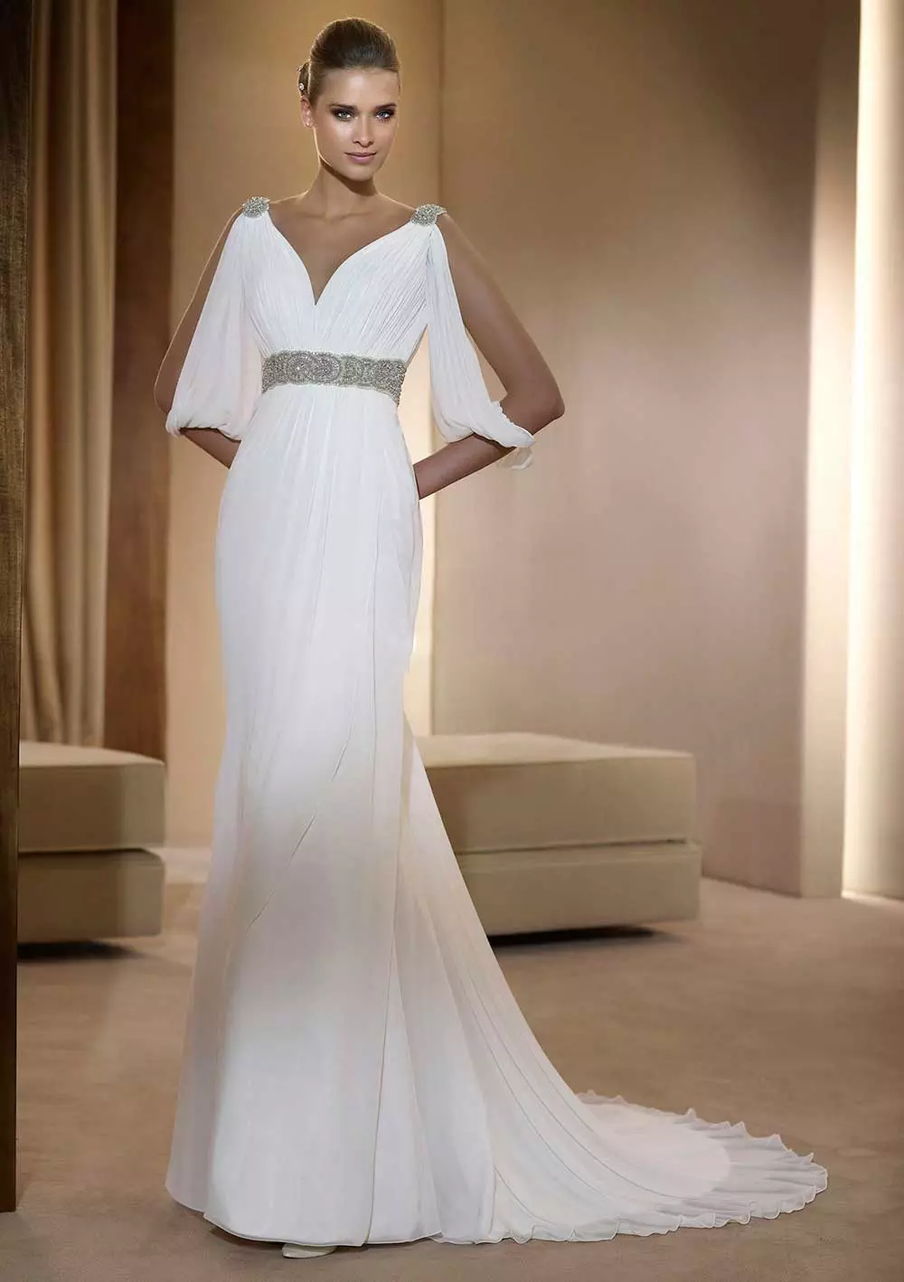 Wedding Dress Ampir með ermum