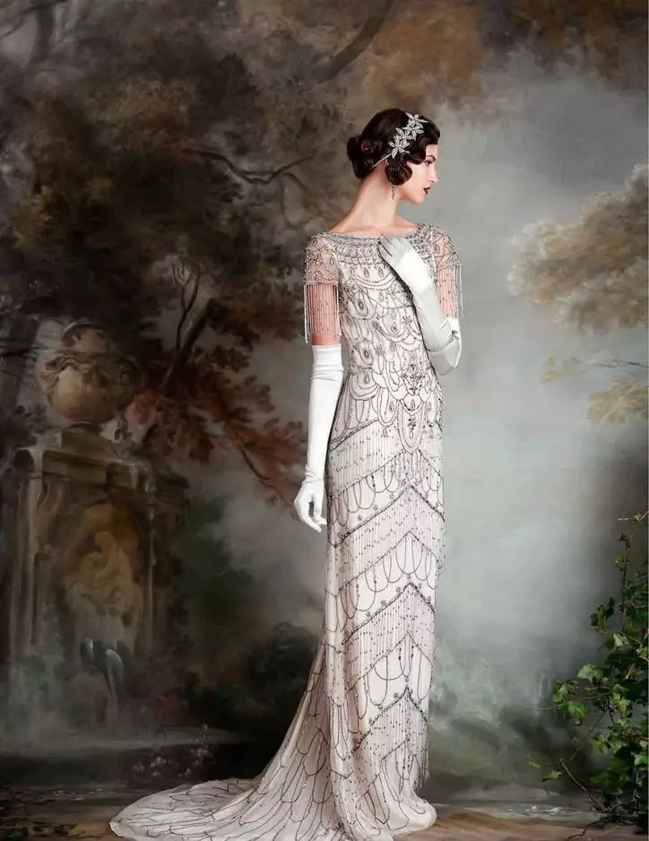 Vestido de casamento do vintage de prata Eliza Jane Howell