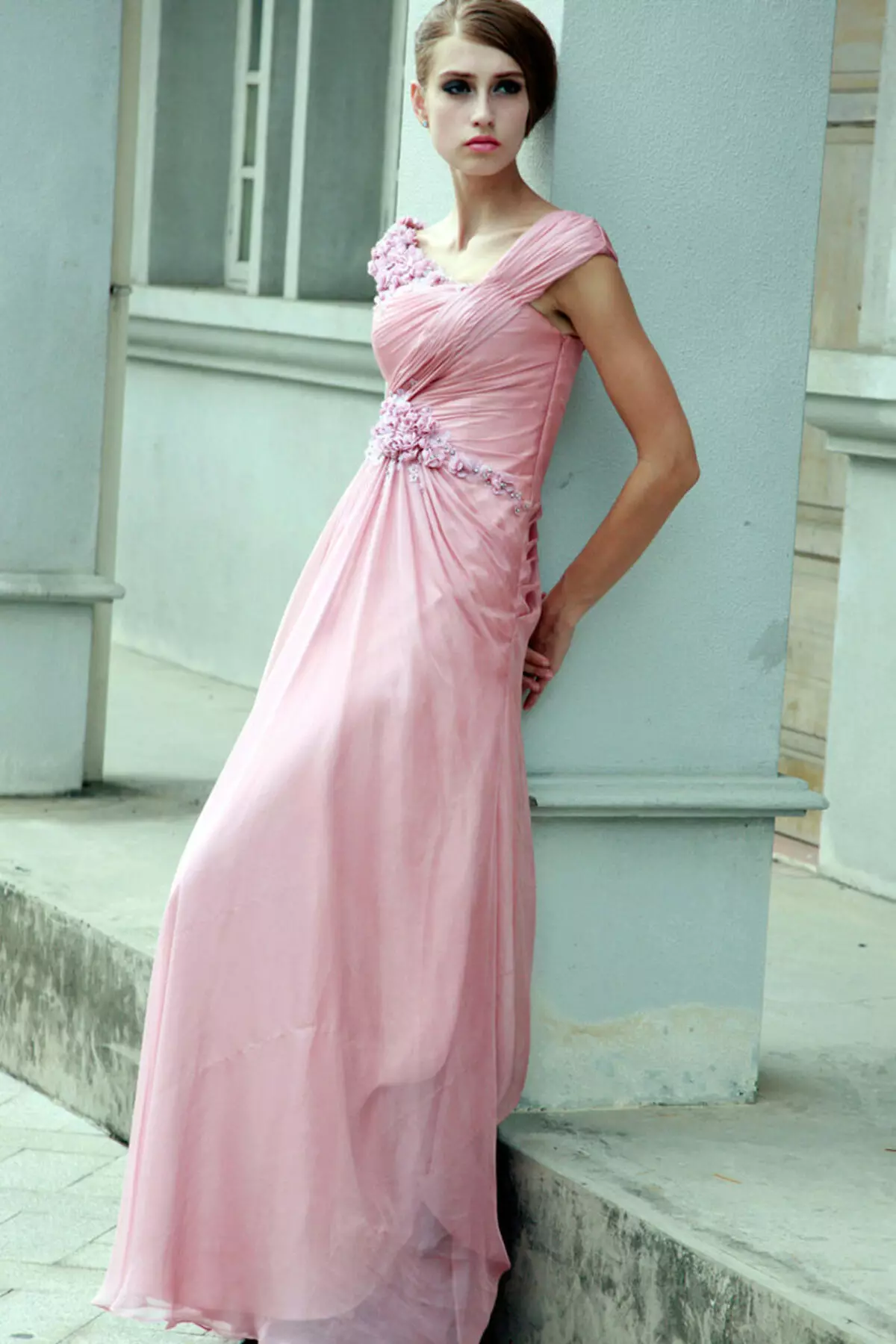 핑크 웨딩 드레스 비치