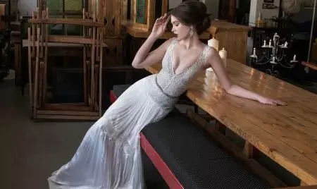 Witte lange sexy trouwjurk