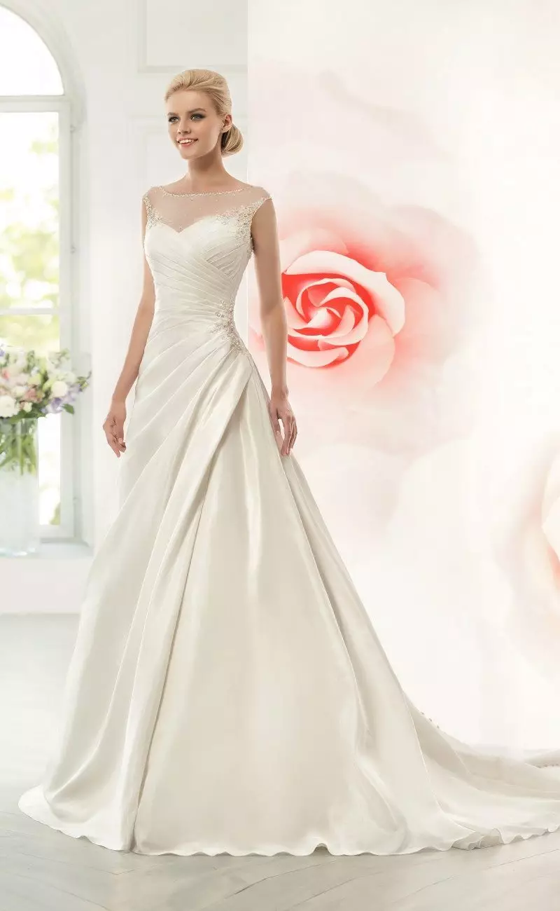 Hochzeitskleid A-Silhouette mit Vorhang