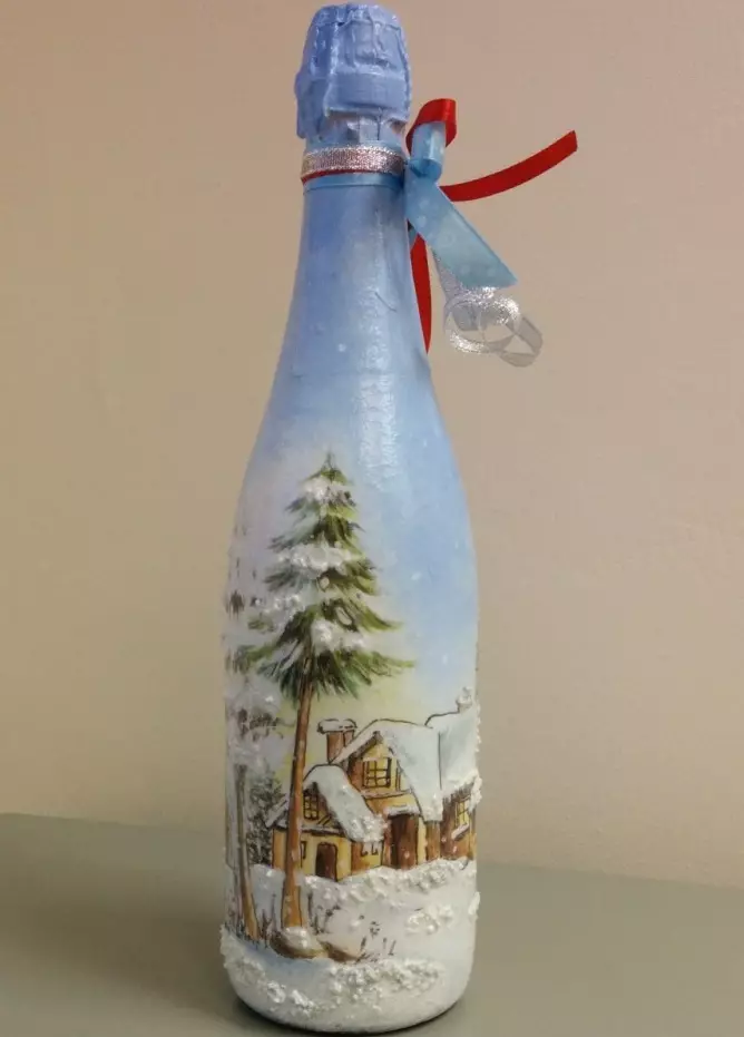 Botol Decoupage (72 Foto): Hiasan Kertas Tandas dan Telur Kerang Dengan Tangan Anda sendiri, Kelas Induk pada Botol Decoupage Volumetrik untuk Lelaki Pada 23 Februari, Menghias Dengan Shebbi-Chic 19088_69