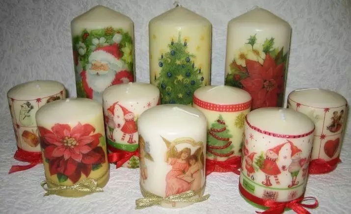 DecoPage of Candles: çîna master li ser decoupage bi napikên candles ji bo New Year û betlaneyên din ên bi destên xwe li malê 19093_6