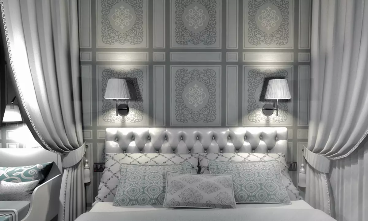 Guļamistabas dizains (183 fotogrāfijas): Guļamistabas interjera dizaina idejas dzīvoklī, šiks ekskluzīvi dizaina projekti. Kā izrotāt guļamistabu ar tekstilmateriāliem un neparastiem piederumiem? 190_101