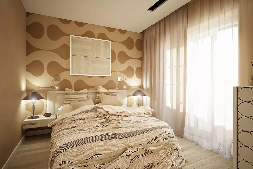 Diseño de dormitorio (183 fotos): Las ideas del diseño de interiores del dormitorio en el apartamento, los proyectos de diseño exclusivos de Chic. ¿Cómo decorar una habitación para dormir con textiles y accesorios inusuales? 190_13