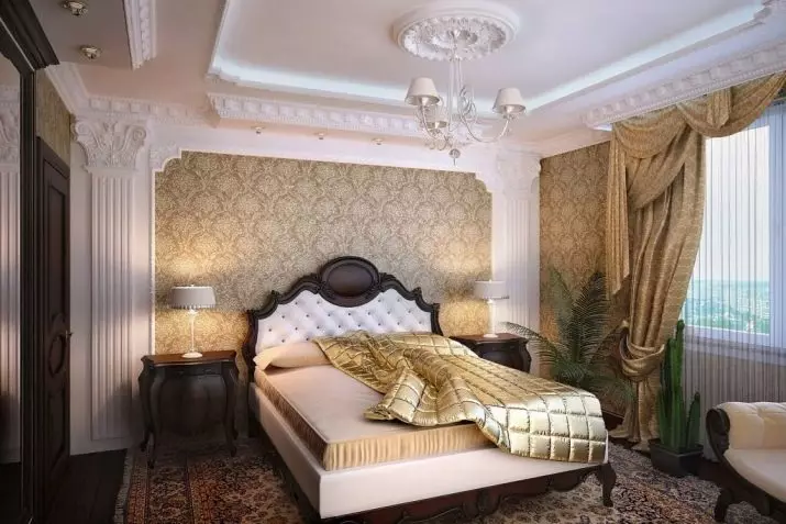 Спална соба дизајн (183 фотографии): идеи за внатрешен дизајн на спалната соба во станот, шик ексклузивни проекти проекти. Како да се украсуваат спална соба со текстил и необични додатоци? 190_135