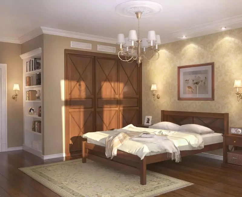 Dizajni i dhomës së gjumit (183 foto): Idetë e dizajnit të brendshëm të dhomës së gjumit në apartament, projekte të dizajnit ekskluziv elegant. Si të dekoroj një dhomë gjumi me tekstile dhe pajisje të pazakonta? 190_148