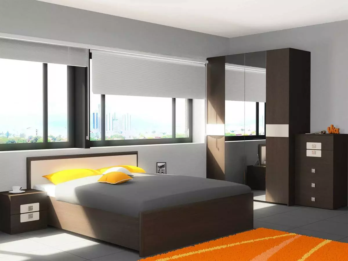 Thiết kế phòng ngủ (ảnh 183): Những ý tưởng của thiết kế nội thất của phòng ngủ trong căn hộ, các dự án thiết kế độc quyền sang trọng. Làm thế nào để trang trí một phòng ngủ với hàng dệt và phụ kiện bất thường? 190_149