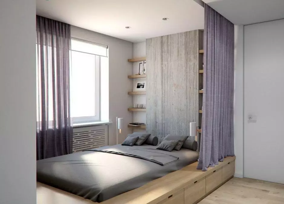 עיצוב חדר שינה (183 תמונות): הרעיונות של עיצוב הפנים של חדר השינה בדירה, פרויקטי עיצוב בלעדי שיק. איך לקשט את חדר השינה עם טקסטיל ואביזרים יוצא דופן? 190_19
