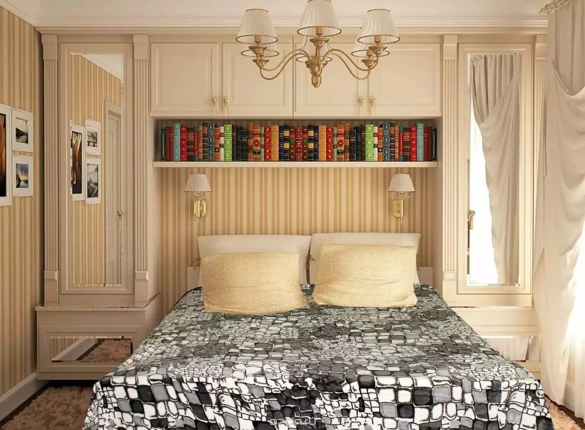 Spálňa Design (183 fotografií): Nápady interiéru dizajnu spálne v byte, elegantné exkluzívne projekty dizajnu. Ako zdobiť spálňu s textilom a neobvyklým príslušenstvom? 190_21