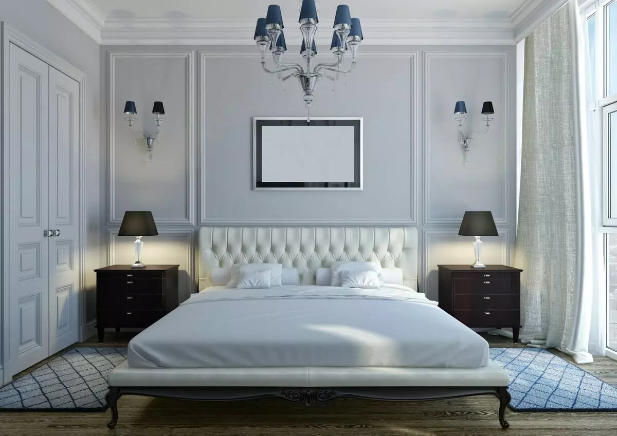 Design de dormitor (183 fotografii): Ideile designului interior al dormitorului în apartament, proiecte de design exclusiv chic. Cum să decorați o cameră de dormit cu textile și accesorii neobișnuite? 190_5