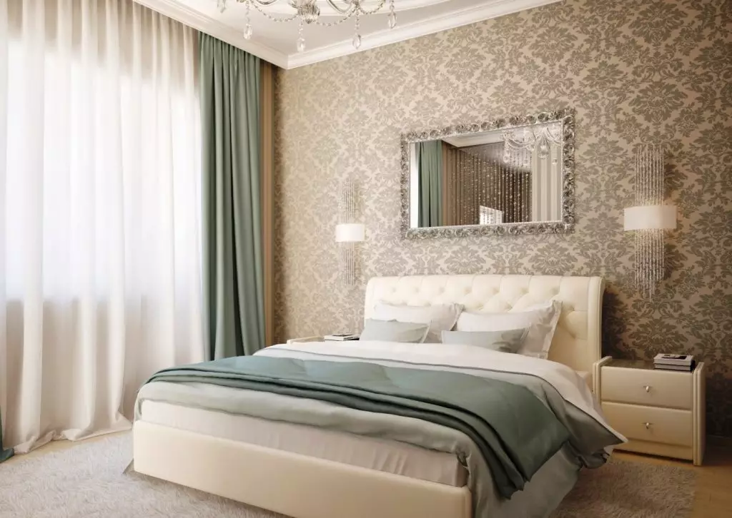 ベッドルームのデザイン（183枚の写真）：アパートでベッドルームのインテリアデザインのアイデア、シックな排他的なデザインプロジェクト。テキスタイルや珍しいアクセサリー付きベッドルームを飾るためにどのように？ 190_73