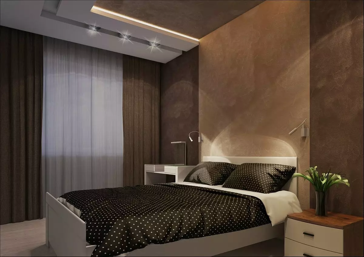 Thiết kế phòng ngủ (ảnh 183): Những ý tưởng của thiết kế nội thất của phòng ngủ trong căn hộ, các dự án thiết kế độc quyền sang trọng. Làm thế nào để trang trí một phòng ngủ với hàng dệt và phụ kiện bất thường? 190_92
