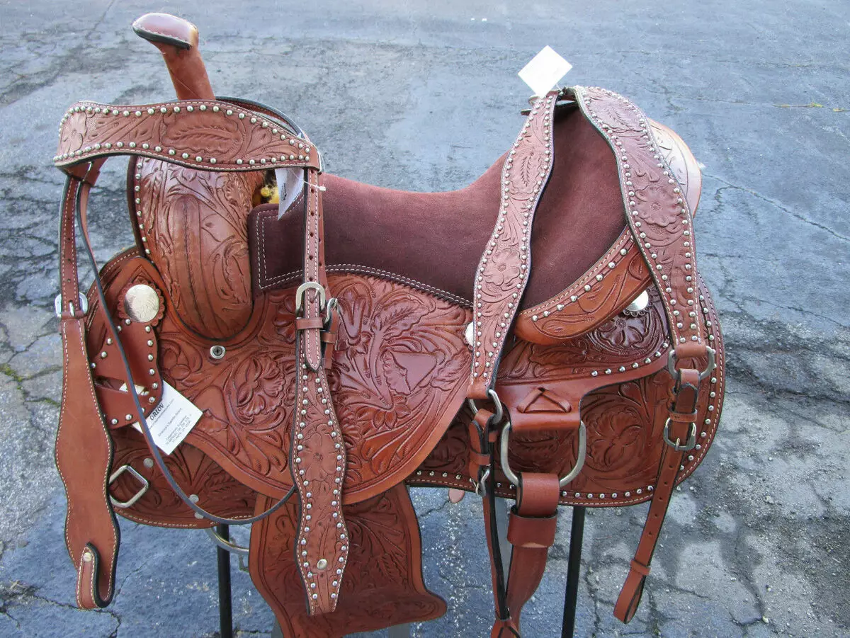 Saddle for Horse (29 fotos): Com lliscar els cavalls amb les teves pròpies mans? L'estructura de les dones i esports, caça i cadires universals. Què els fa fer i com triar un adequat? 19164_23