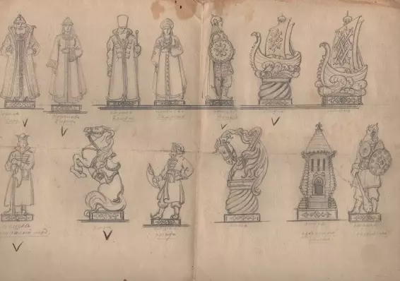 Gesneden houten schaak (17 foto's): handgemaakte kenmerken, snijwerk van schaak houten figuren, tekeningen en technologie 19196_10