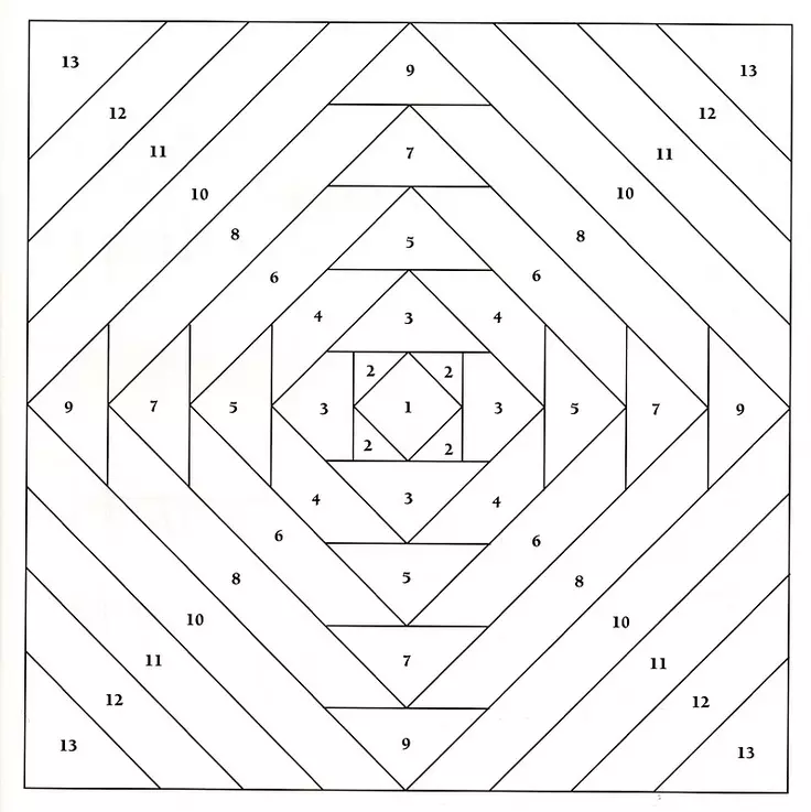 Naaid op papieren patchwork: patchwork naaien diagrammen foar begjinners, de moaiste ideeën, Masterklasse yn it Ingelsk Way, Sjabloanen 19280_9