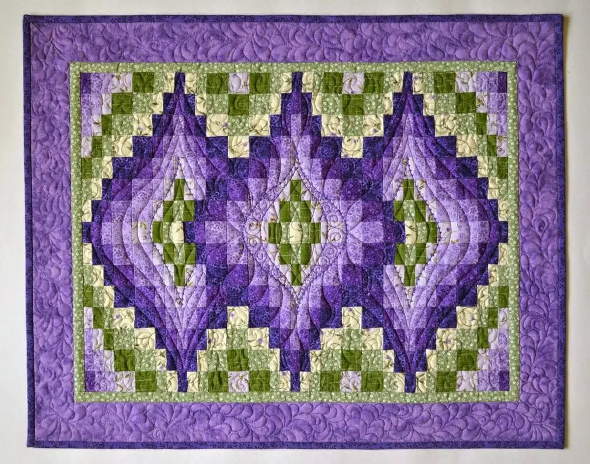 Bargello i Patchwork: Patchwork Syordninger, Ny stoffplassering tar, trinnvis master klasse for nybegynnere 19286_10