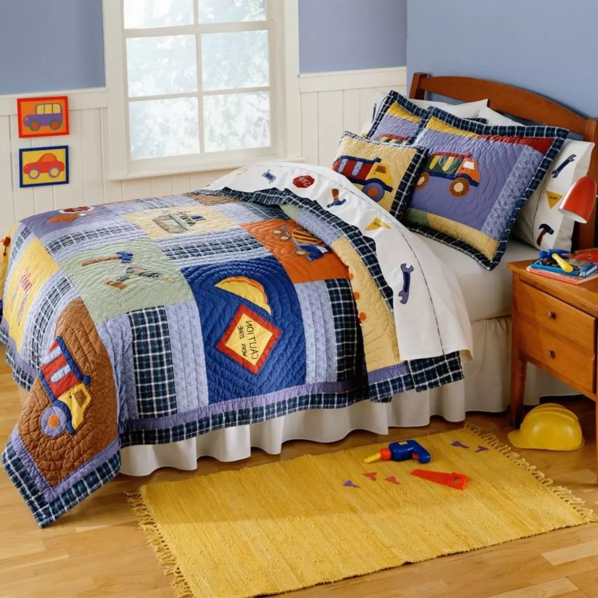Детски одеяла в Пачуърк стил (47 снимки): Бърз преглед одеяло за момчета и момичета. Как да ги шият със собствените си ръце? Схеми за начинаещи 19291_41