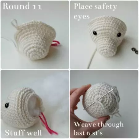 Amigurumi untuk pemula (80 gambar): crochet mengait mengait crochet. Penerangan Kerja Terperinci, Kelas Induk 19332_22