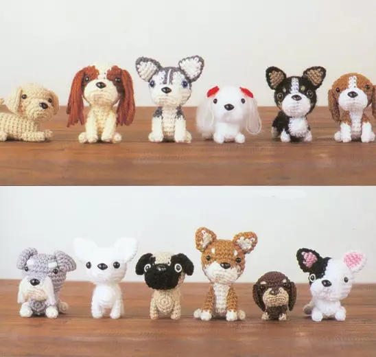 Doggy Amigurumi: ໂຄງການແລະລາຍລະອຽດຂອງ crochet bull terrier, ຄ່າທໍານຽມຈາກ plush yarn yarn ແລະ Spitz, ຫ້ອງຮຽນແມ່ບົດສໍາລັບຜູ້ເລີ່ມຕົ້ນ 19339_5