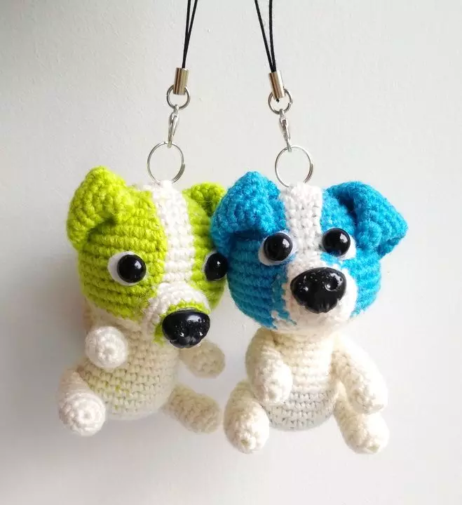 Doggy Amigurumi: ໂຄງການແລະລາຍລະອຽດຂອງ crochet bull terrier, ຄ່າທໍານຽມຈາກ plush yarn yarn ແລະ Spitz, ຫ້ອງຮຽນແມ່ບົດສໍາລັບຜູ້ເລີ່ມຕົ້ນ 19339_7