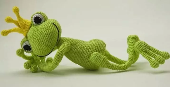 Amigurum Frog: schéma et description de la grenouille à tricoter, signet pour un livre de grenouille et autres idées 19341_2