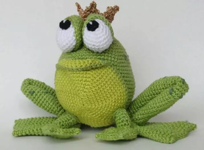 Amigurum Frog: Skema dhe përshkrimi i thurjes bretkocë, bookmark për një libër bretkocë dhe ide të tjera 19341_30