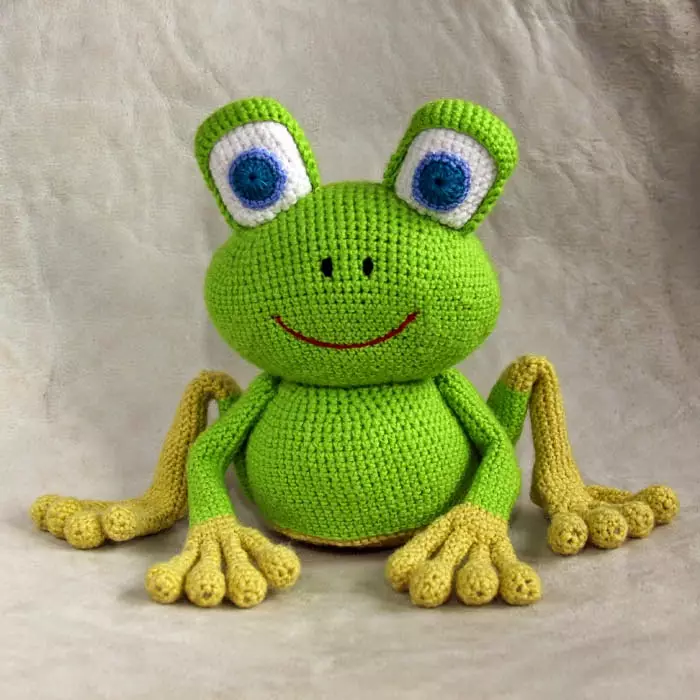 Amigurum Frog: schéma et description de la grenouille à tricoter, signet pour un livre de grenouille et autres idées 19341_5