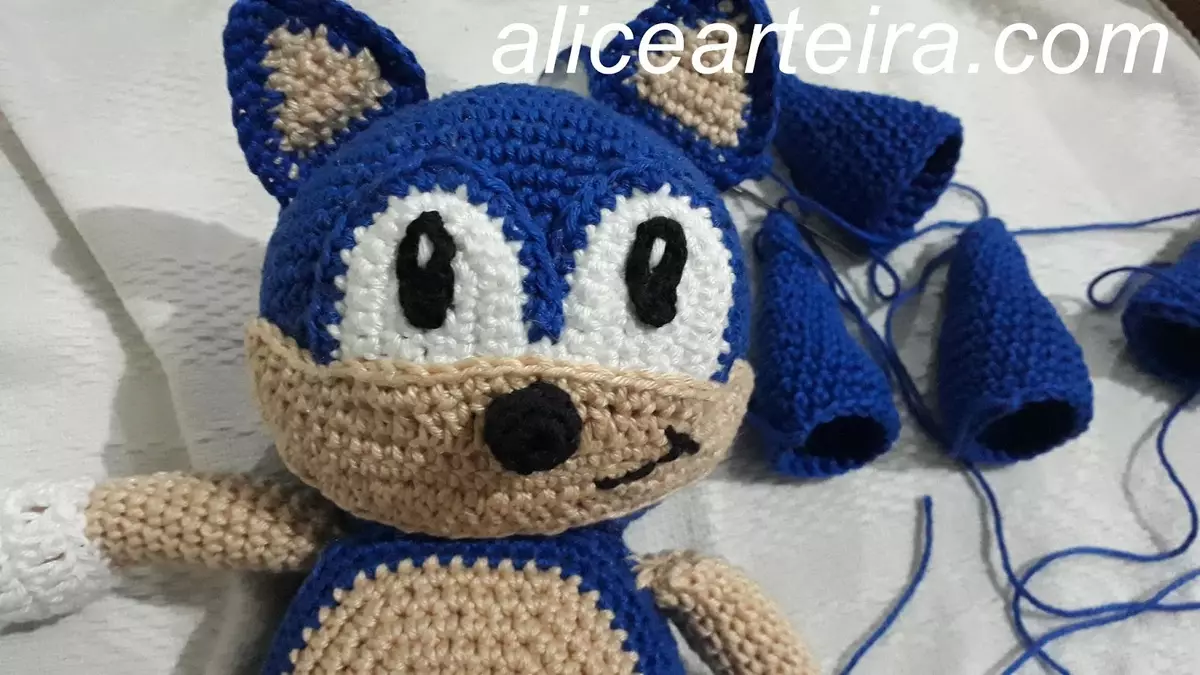 Hedgehog Amigurum: سکیم او Description Knitting Crochet دلوبو Hedgehog په بډل، سونیک، کموالی او ډنډاس، ماسټر کلاس 19342_12