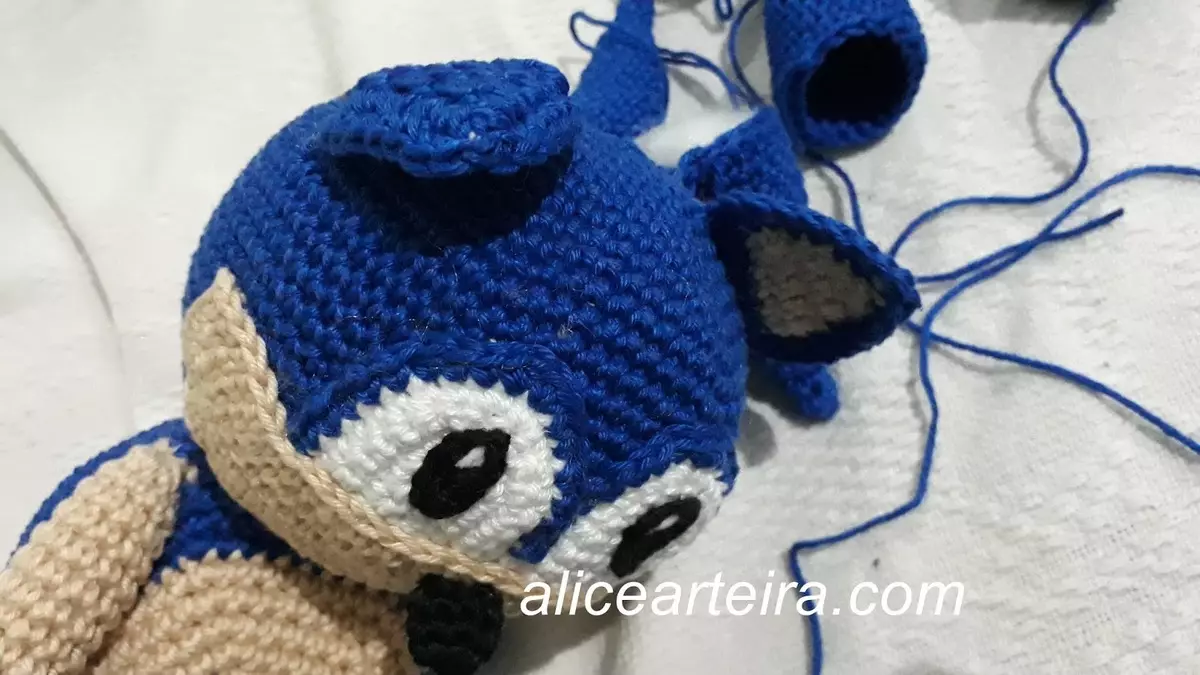 Hedgehog Amigurum: سکیم او Description Knitting Crochet دلوبو Hedgehog په بډل، سونیک، کموالی او ډنډاس، ماسټر کلاس 19342_13