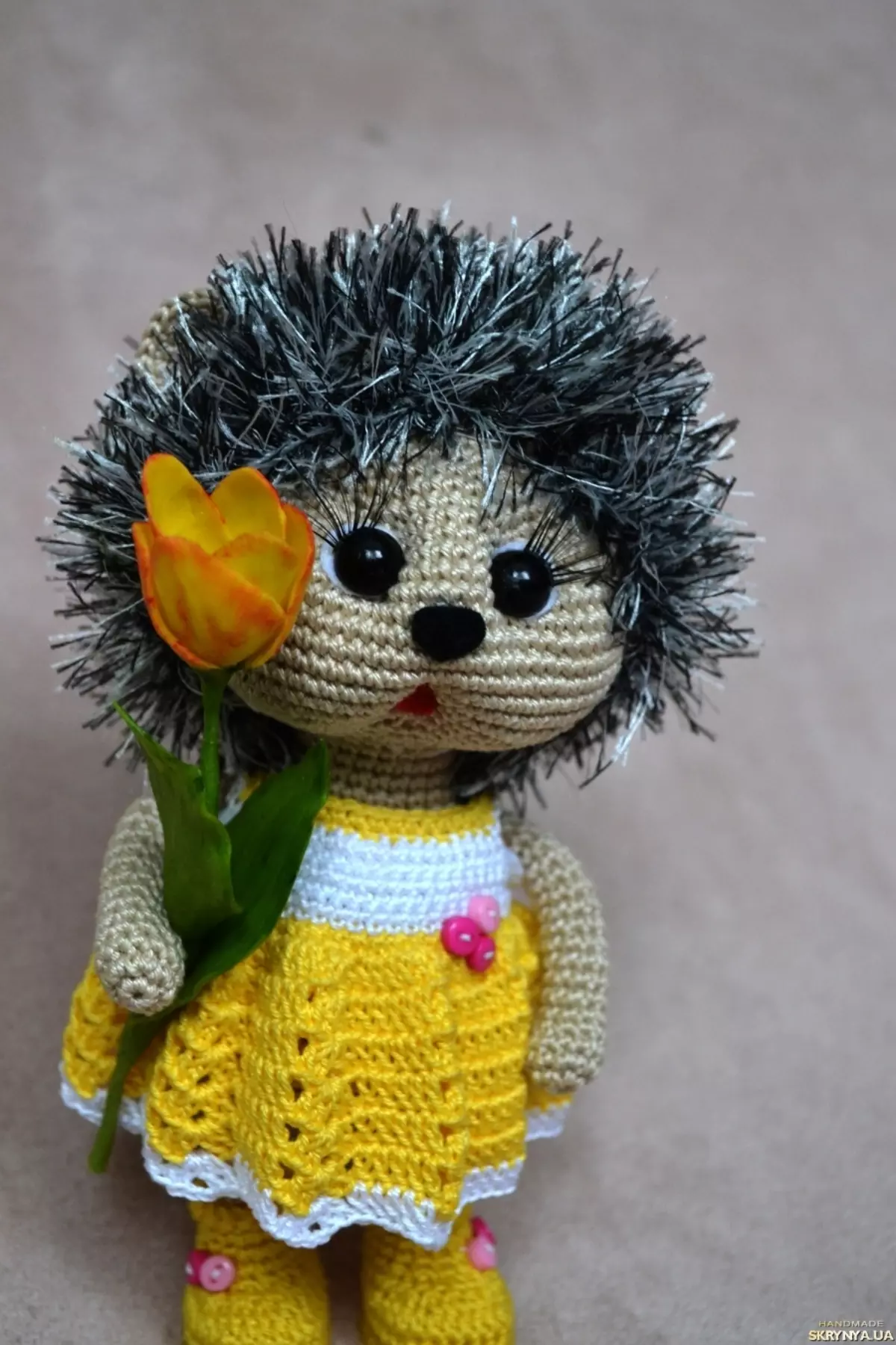 Hudgehog Amiguum: Atụmatụ na nkọwa na-eji klọọkụ crochet crochet na fod, sonic, ọdịda na dundas, klas nna ukwu 19342_2